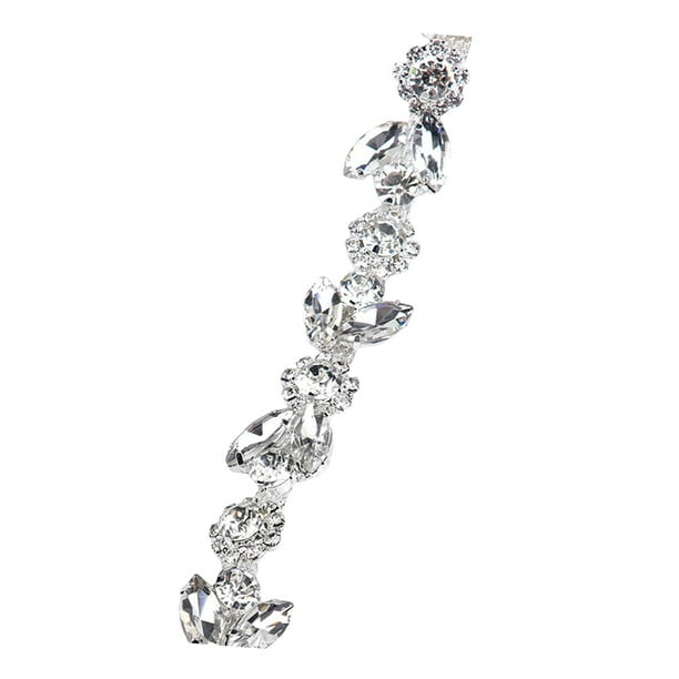 Delicado adorno de diamantes de imitación para ropa, zapatos, cadena de bisutería, decoración de joyas Blanco