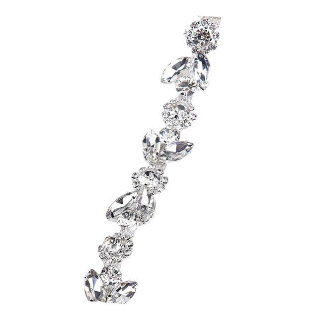 Delicado adorno de diamantes de imitación para ropa, zapatos, cadena de bisutería, decoración de joyas Blanco