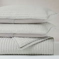 thumbnail image 2 of Superior Bella 100% Silk Pick Stitch Quilt and Sham Set, Queen, Grey/Silver, 2 of 10