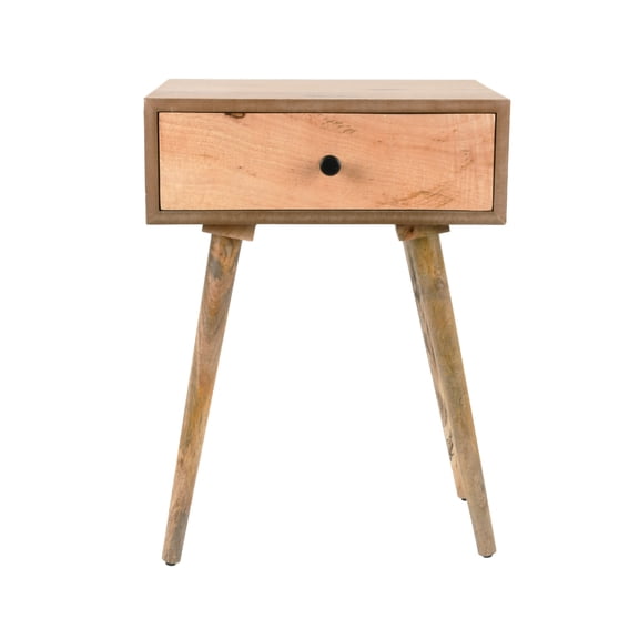 Decor Therapy Modern Side Table with 1-Drawer, Natural Finish, Easy Assembly