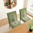 thumbnail image 3 of Sage Green Gemetric Stretch Chair Covers Slipcovers Set of 4 Printed Stretchable Dining Chair Slipcover Washable Removable for Kitchen,Hotel,Restaurant Green Dining Chair Covers, 3 of 4