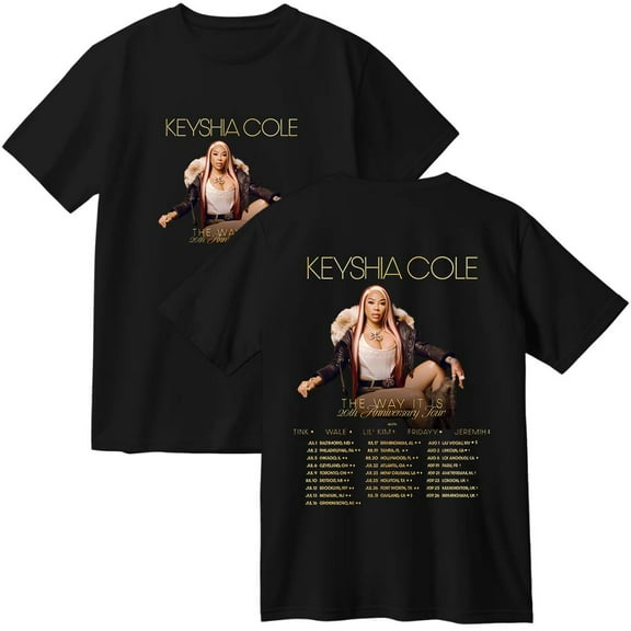 Keyshia Cole The Way It Is 20th Anniversary Tour Cotton T-Shirt Women Men Casual Crewneck Short Sleeve Tee