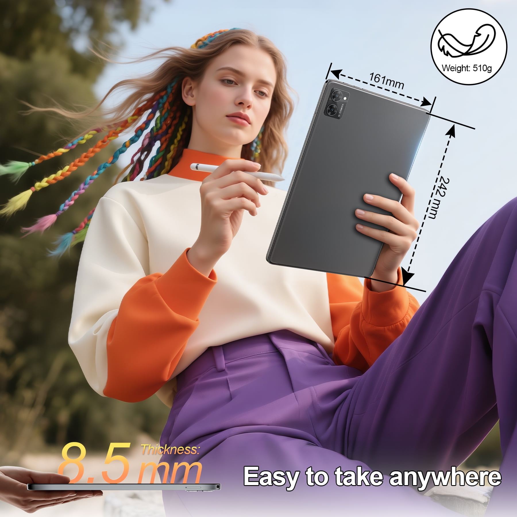 VEAT00L Tablet,10.1" Android Tablet with Octa-core Processor 10GB RAM 128GB ROM HD IPS Touchscreen 8H Battery, Wi-Fi 6, BT 5.0, Dual Camera, Google Tablets 2026