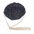 thumbnail image 1 of Bolso bandolera versátil con lentejuelas y forma de concha, con cadena, para mujeres y niñas (negro), 1 of 5