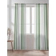 thumbnail image 2 of Sheer Curtains 108 inches Long, Gray Sage Green Stripe Vertical Stripes Modern Art Light Filtering Sheer Window Curtains Rod Pocket Voile Drapes for Bedroom Living Room, 52"Wx108"L 2 Panels, 2 of 7