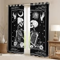 thumbnail image 2 of Homewish Couple Skeleton Skull Blackout Curtains Set of 2 (52x84 Each), Gothic Romantic Anniversary Window Curtains, Bohemian Sun Galaxy Curtains and Drapes, Curtains and Drapes Decor, 2 of 6