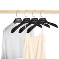 thumbnail image 2 of Perchas de ropa únicas de Bargains, 4 piezas, gancho plano ahorrador de espacio, percha de prendas negra, 2 of 5