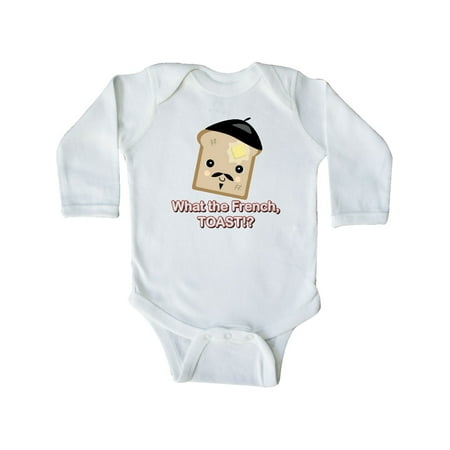 

Inktastic funny cute kawaii what the french toast design Gift Baby Boy Long Sleeve Bodysuit