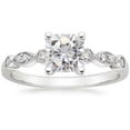 thumbnail image 2 of HeartsAndYou 3ct Cushion Moissanite Engagement Ring for Women 18k White Gold over Silver Vintage Inspired Accent Solitaire, 2 of 5