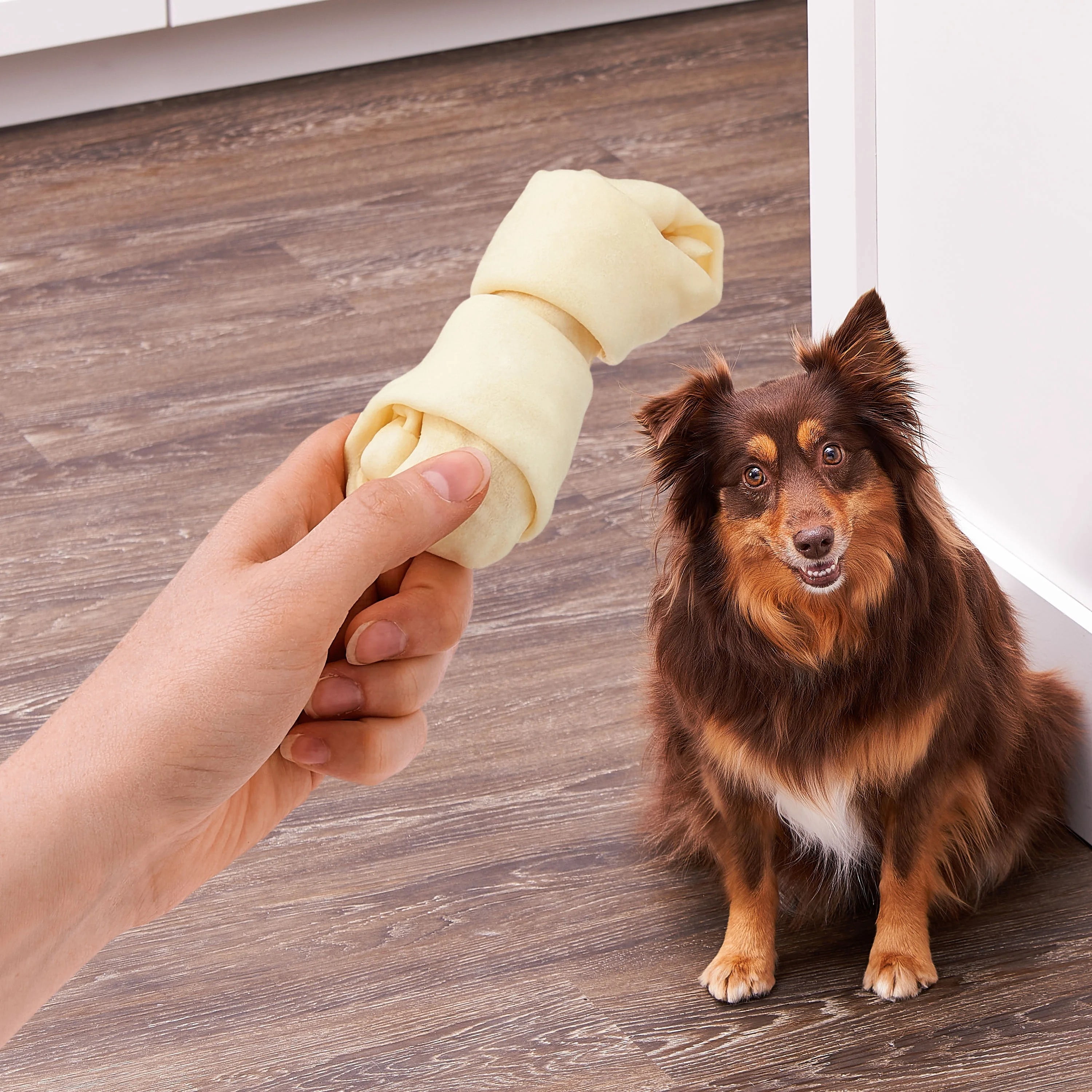 Ol' Roy 4-inch Rawhide Bone Natural Beef hide Chew for Dogs, Natural Flavor Treats for Dogs, 1.23 oz Bag