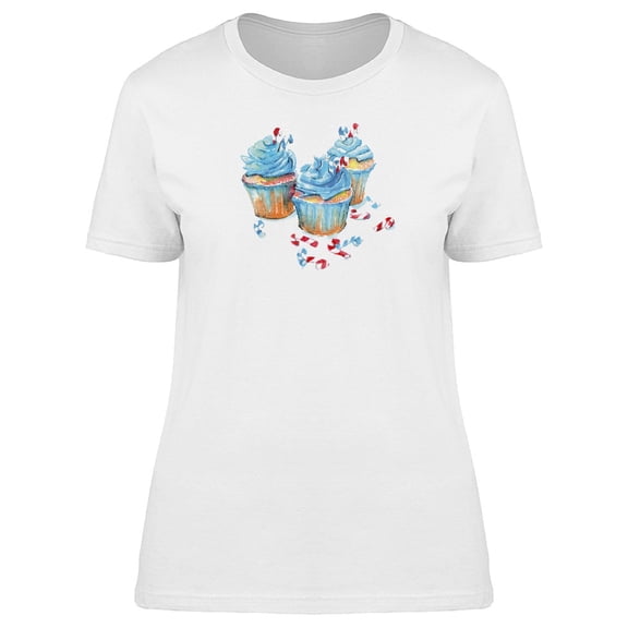 Three Cupcakes And Candies Tee Women's -Image by Shutterstock