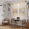 thumbnail image 5 of Yellow Summer Coastal Kitchen Curtain for Berdoom Living Room Cafe 72 Inch Length, Modern Ocean Waves Starfish Shell Tiers Curtains Light Filtering Drapes Window Treatment 2 Panels 52"Wx72"L, 5 of 8