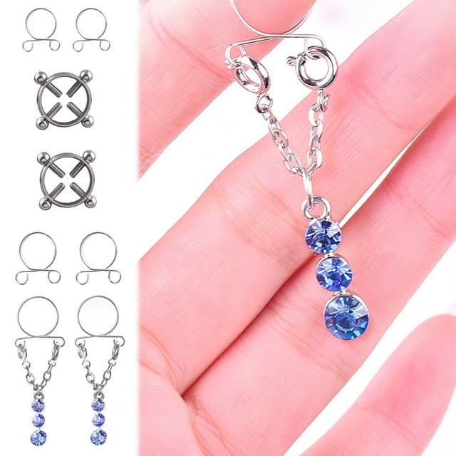 Off Promotions! Funny Ornaments Water Drop Screw Holeless Nipple Ring Set Room Decor Clearance
