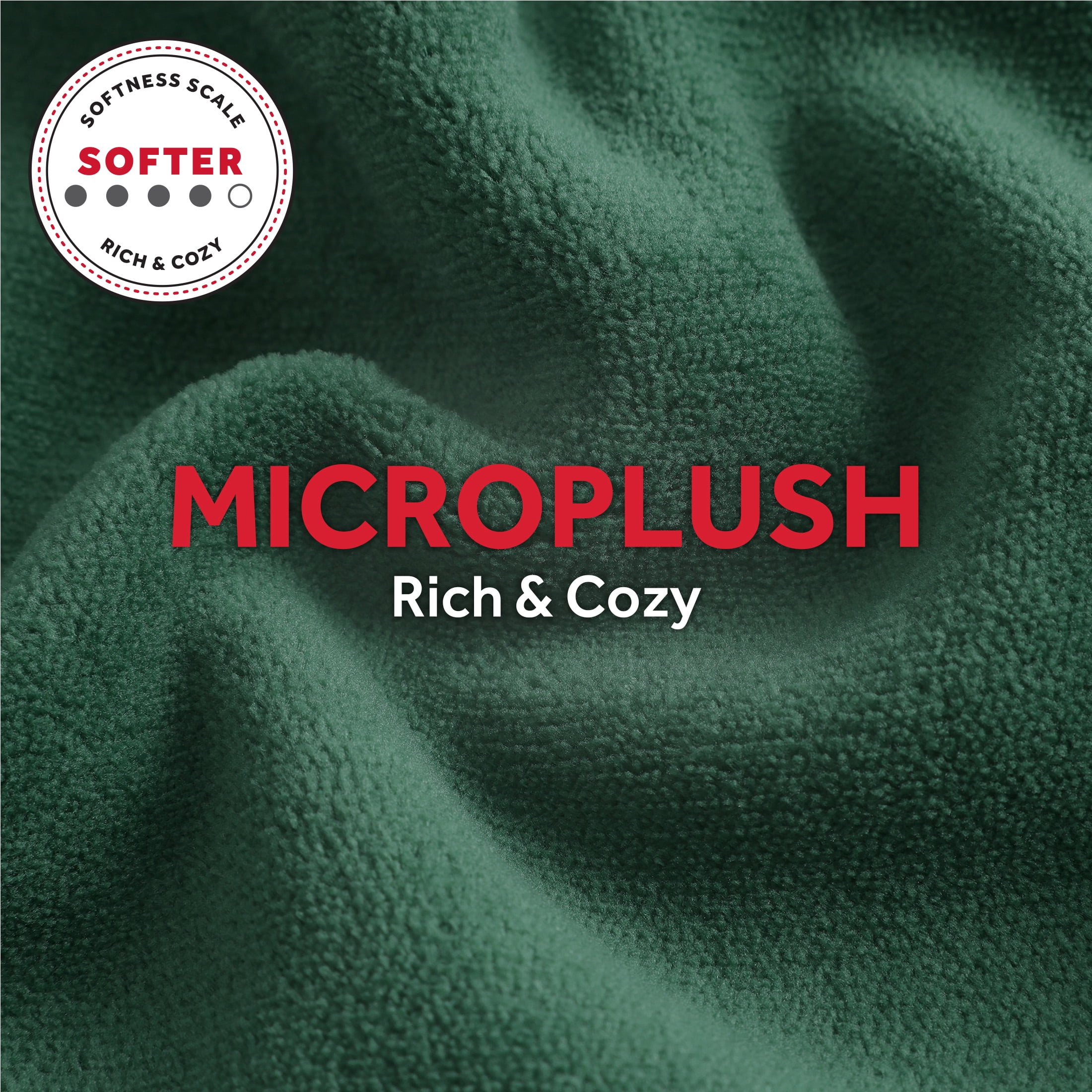 Sunbeam Throw Pine Green Microplush, 4 Heat Settings, 4-Hour Auto Shut-Off, Electric Heated Blanket, 50” x 60”