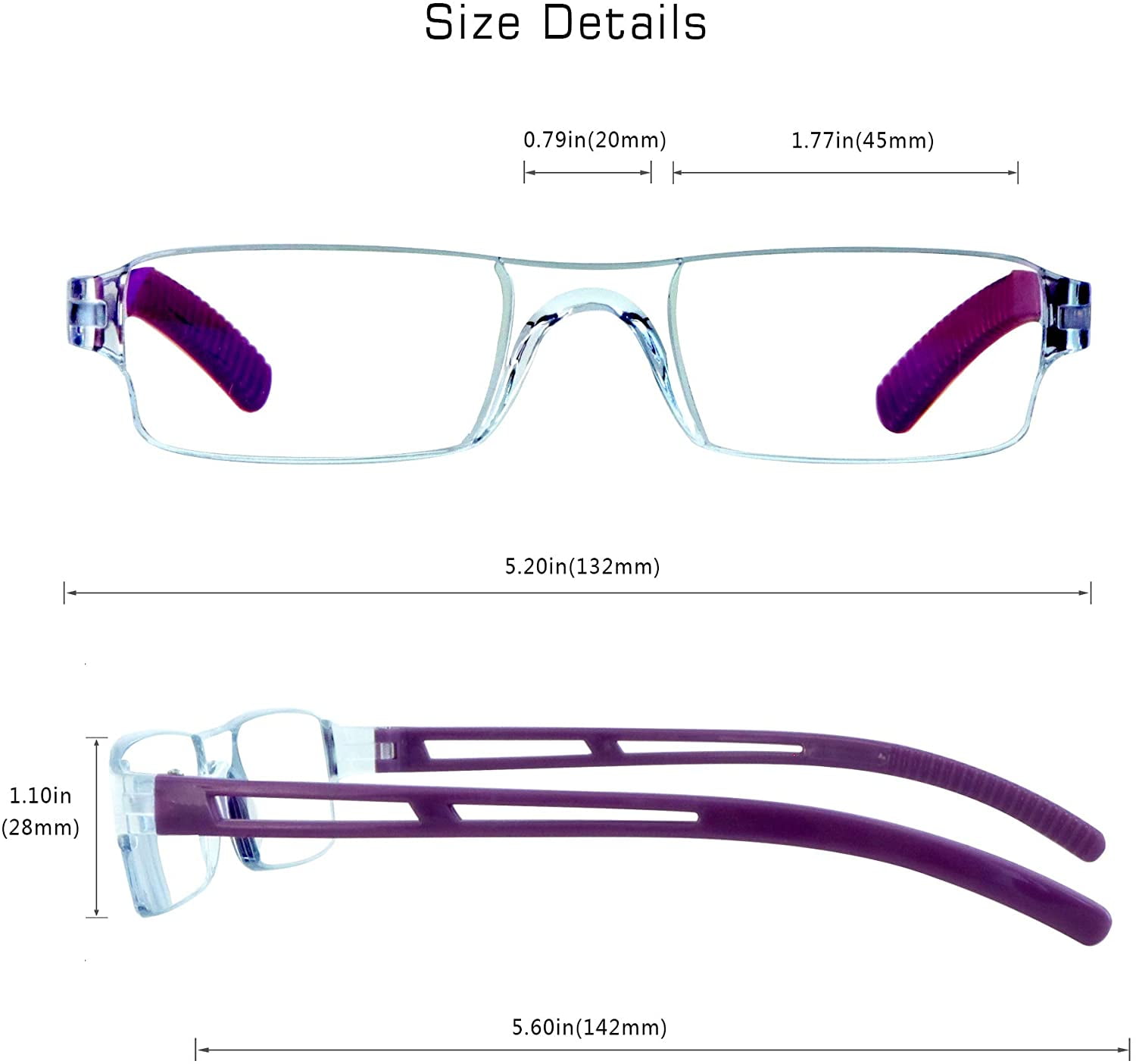 8 Pairs Reading Glasses, Blue Light Blocking Glasses, Computer Reading Glasses for Women and Men, Fashion Square Eyewear Frame (4black+4purple,+4.50 Magnification)