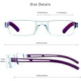 thumbnail image 2 of 8 Pairs Reading Glasses, Blue Light Blocking Glasses, Computer Reading Glasses for Women and Men, Fashion Square Eyewear Frame (4color+4purple,+2.00 Magnification), 2 of 6