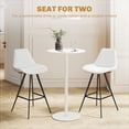 thumbnail image 3 of Round White Bar Table for 2 - Modern Kitchen & Home Bar Pub Table, 23.6" Dia x 40.2" H, Steel Frame, Easy Assembly, Indoor/Outdoor Use, 3 of 7