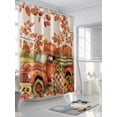 thumbnail image 5 of Orange Truck Fall Waterproof Fabric Shower Curtain, Autumn Floral Pumpkins Harvest Shower Curtain for Bathroom Curtains Bathtubs Hotel Washable Shower Curtains with 12 Hooks Stall 54x78in, 5 of 6