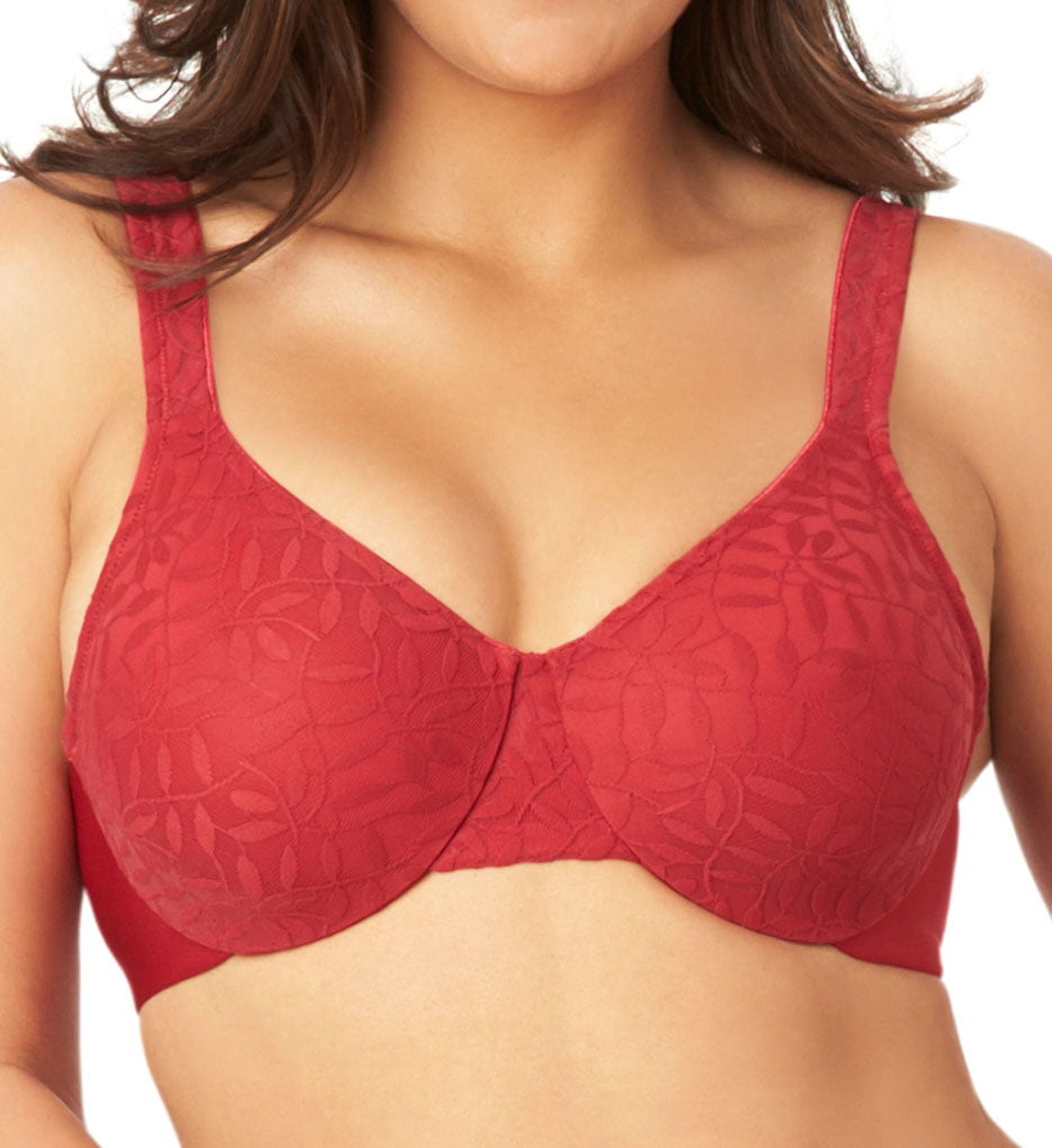Olga Women's Sheer Leaves Minimizer Bra