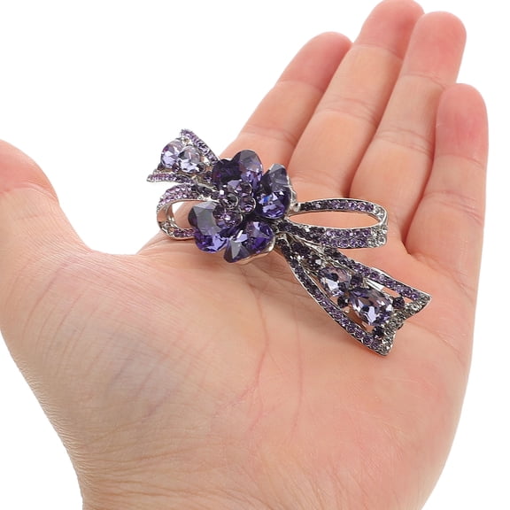 MERRYHAPY Rhinestone Crystal Hair Clip French Hairpin Elegant Hair Barrette for Women Stylish and Automatic Hair Accessories