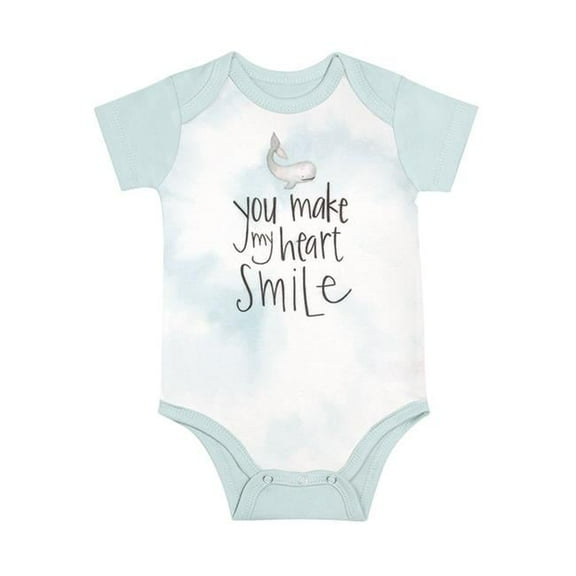 Shannon Road Gifts 223969 You Make My Heart Smile Baby Bodysuit, Blue - 3-6 Months