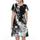 thumbnail image 1 of Fotbe Skeleton Wave Artwork Vestido Largo de Moda para Mujer, Vestido Tipo Camiseta con Manga Corta y Estilo Casual a Rayas y Bloques de Color, 1 of 6
