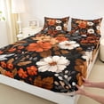 thumbnail image 3 of Homewish Boys Girls Chic Floral Flowers 4pcs Bed Sheets,Exotic Style King Sheets,Vintage Aesthetic Super Cozy Sheet Set,Super Cozy Room Decor, 3 of 7