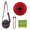 thumbnail image 1 of Tambor de percusión Mini tambor de lengua de acero de 5.5 pulgadas. 8 notas. C-Key. tambor de mano. tambor de bolsillo de acero. instrumento de percusión con mazos. bolsa de transporte para meditación Tomshoo  Tambor de percusión, 1 of 6