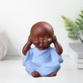 thumbnail image 4 of Tongina 4xMini Desk Decor Buddha Statue Monk Figurine Bonsai Blue 4 Pcs, 4 of 8