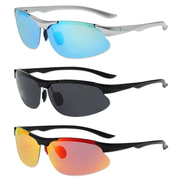 LOOIKOOS Polarized Sport Sunglasses for Men,3Pack Running Sunglasses Lightweight with UV Protection