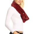 thumbnail image 4 of Sakkas Colette Faux Mink Warm Winter Soft Luxurious KeyHole Scarf - 1787-burgundy - One Size Regular, 4 of 5
