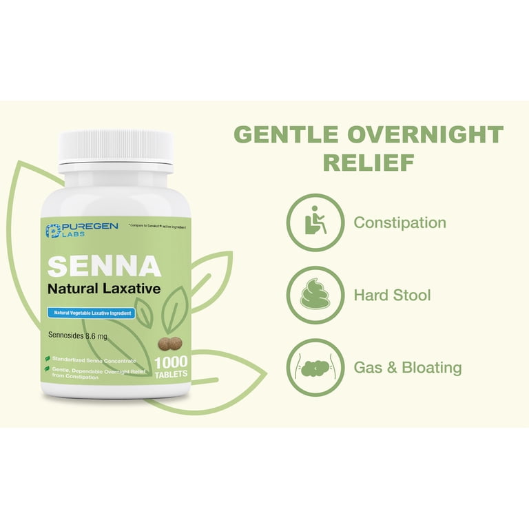 Puregen Labs Senna 8.6mg Vegetable Laxative for Constipation