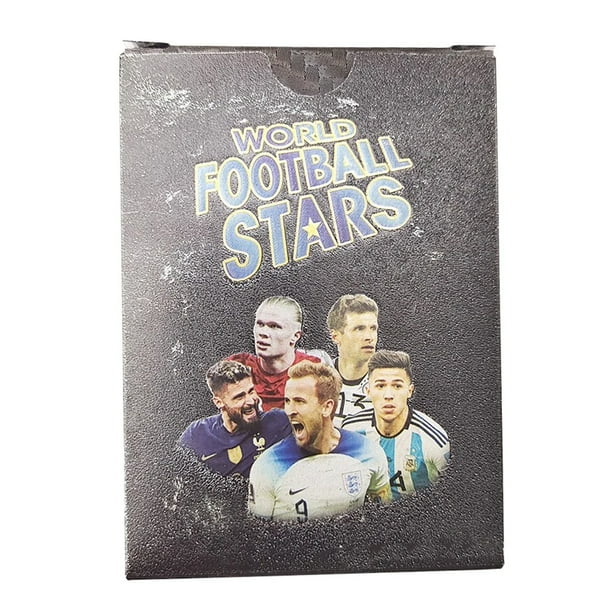 55 tarjetas de estrella de fútbol, tarjeta comercial de fútbol, sin repeticiones, caja de valor para fanáticos