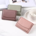 thumbnail image 3 of Sonducket Cartera de cuero portátil, diseño Simple, monedero de almacenamiento plegable, bolso de viaje para fiestas, compras, tarjetero de Carteras Rosa, 3 of 6