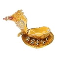 thumbnail image 4 of Hen Figurine Trinket Boxes, Rhinestones Small Jewelry Box Golden Multipurpose  For Office, 4 of 8