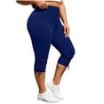 thumbnail image 2 of breaise Capri Leggings for Women High Waist Tummy Control Cropped Pants Slim Fit Drawstring Tights Casual Yoga Workout Capris, 2 of 9