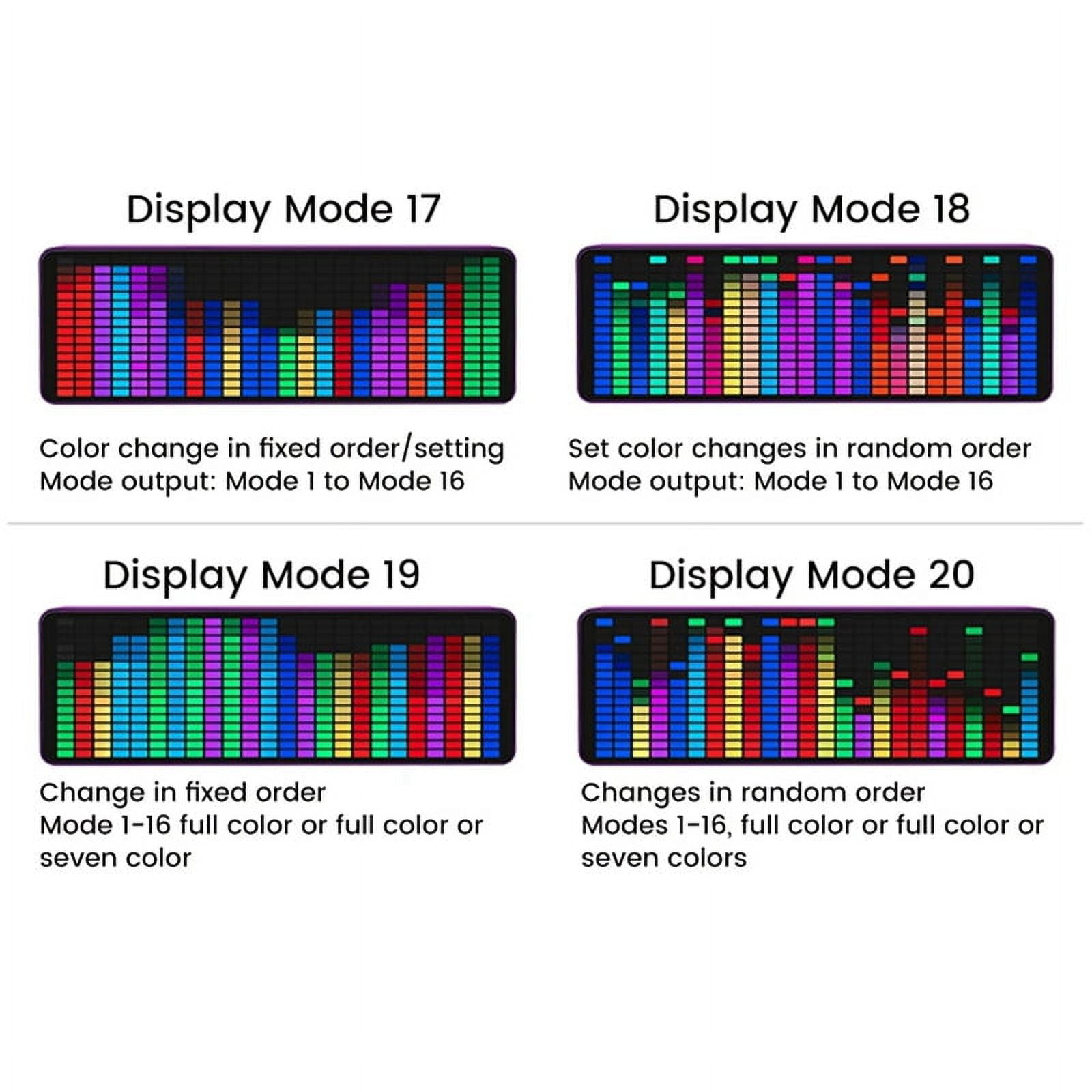 LED Music Spectrum Display RGB Light Colorful Spectrum Pickup Atmosphere Lamp Voice Control Level Indicator