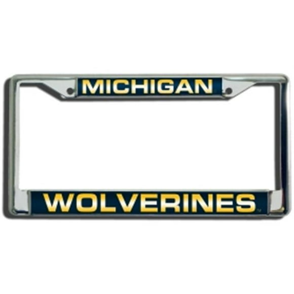 Rico Industries NCAA Michigan Wolverines Laser Cut Inlaid Standard Chrome License Plate Frame