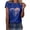 Blue, variant on IROINNID Women's Round Neckline T-Shirt Short Sleeve Casual Tops Women Tops 4th Of July