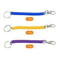 thumbnail image 3 of Unique Bargains 6.7' Spiral Retractable Spring Coil Keychain, 3 Pack, Purple Yellow Blue, 3 of 6