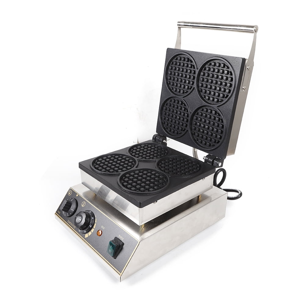 Vintoro 1750W 110V Commercial Electric Waffle Maker, Stainless Steel Non-stick Waffle Machine, 50-300℃