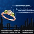 thumbnail image 2 of Gem Stone King 18K Rose Gold Plated Silver Peach Morganite and Green Peridot Engagement Ring for Women | 1.70 Cttw | Round 6MM | Gemstone October Birthstone | Size 9, 2 of 6