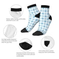thumbnail image 6 of Bingfone Blue And White Squares Design Patterned Men'S Women'S Casual Cotton Socks, 6 of 9