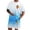 White, variant on KKBOTIVE Men's 2 Piece Outfit Set Button Down Crewneck Short Sleeve Tee and Shorts Summer Adult Tracksuits, Mint Green Size: M