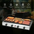 thumbnail image 6 of VINGLI 4 Burner Portable Propane Griddle with Electronic Ignition, 40000 BTU Tabletop Flat Top Gas Grill with Nonstick Enameled Tray & Regulator for Outdoor Cooking Camping BBQ Tailgating Picnicking, 6 of 10