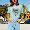 thumbnail image 3 of XCHQRTI Heart Tshirt for Women Graphic Tee Tops Beautiful Crazy Love Letter Printed Casual Short Sleeve Concert Shirts, 3 of 6