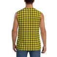 thumbnail image 4 of Balery Yellow Checkered Plaid Camisetas sin mangas para hombre, absorbe la humedad y protege contra el mal olor.-3X-Large, 4 of 7