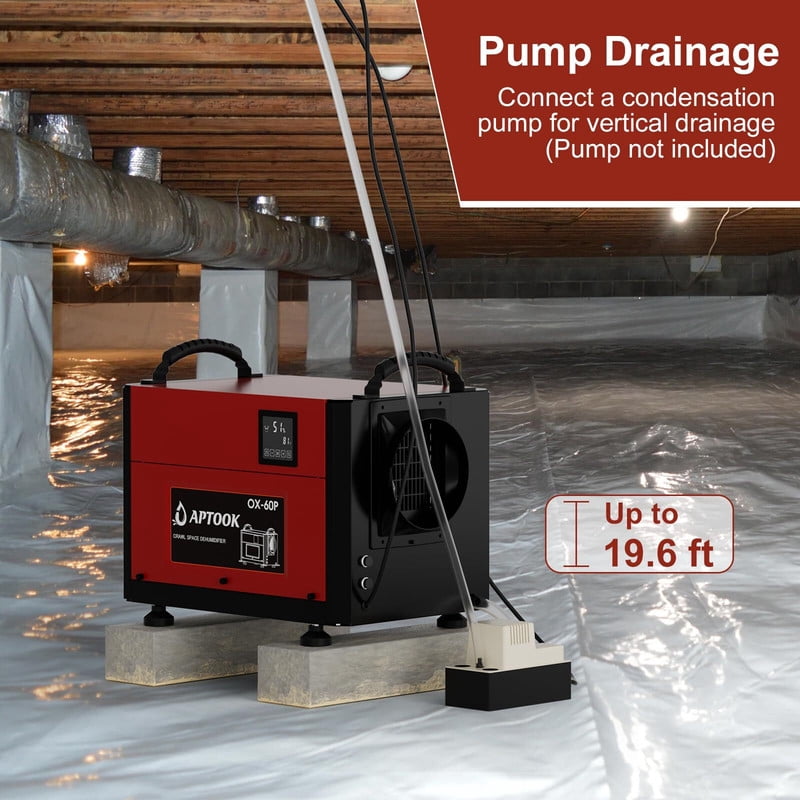 110 pt. 2,000 sq. ft. Bucketless Commercial Dehumidifier in Reds/Pinks with Auto Defrost