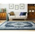 thumbnail image 4 of Porch & Den  Curry Hand-Carved Area Rug Aqua 1'10" x 2'8" 2' x 3' Living Room,Bedroom,Entryway Silver,Aqua Rectangle, 4 of 5