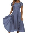 thumbnail image 2 of Robes Maxi Aguichant pour Femmes Vacances Décontractées Manches Mi-Longues Robe d'Été de Plage Hawaïenne Ligne A Longue Robe, 2 of 6